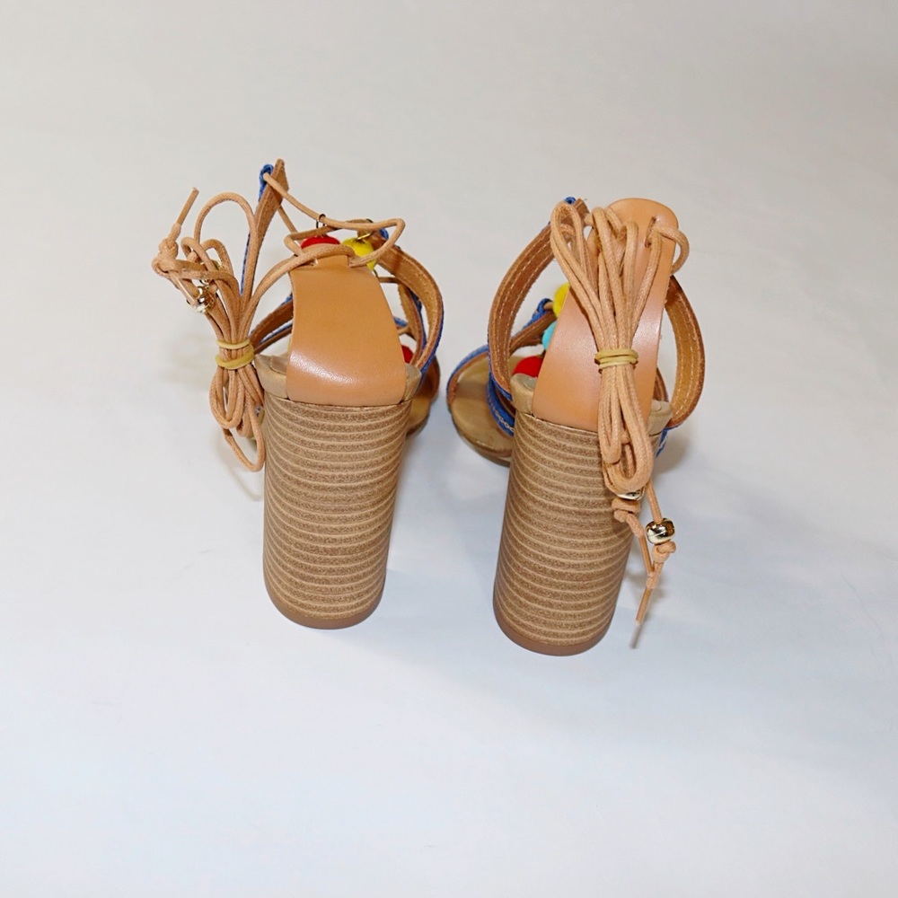 NEW! Steve Madden Caela Lace-Up Pompom Heels - Picture 5 of 10